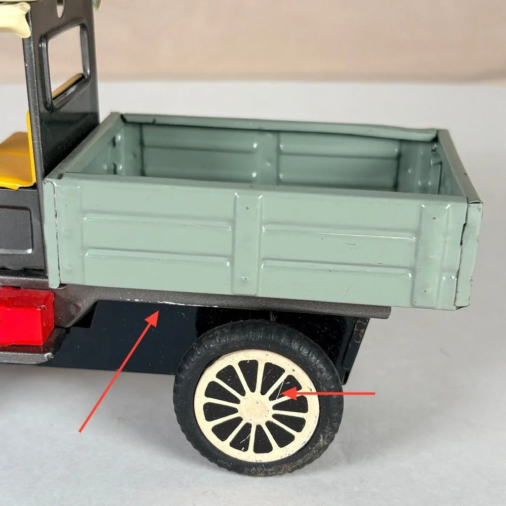Vintage‎ Antique Friction Powered Tin Truck Japan Antique Style Delivery Toy